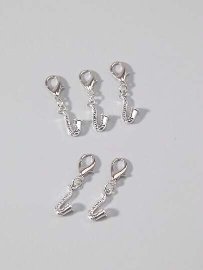 Grunge Punk 5 pièces/set Charms décoratifs rétro pour chaussures avec instruments de musique hippie et notes de musique pour le DIY