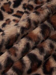 SHEIN Autumn And Winter Maternity Leopard Print Sleeveless Casual Jacket, Autumn/Winter - Brown - View 6
