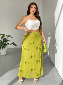 Firerie 大码花卉图案优雅 A 字裙