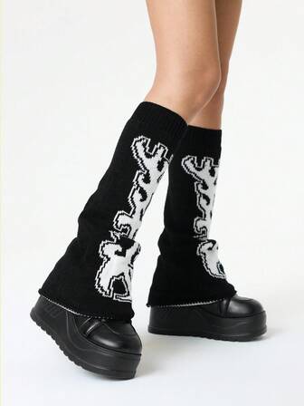 Grunge Punk 1 Pair Gothic Style Wide Leg Warmers