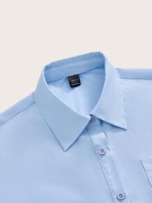 Modmama 2 pièces Ensemble de maternité : Chemise boutonnée à manches longues de couleur unie et pantalon-combinaison, décontracté