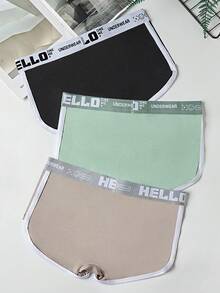 SHEIN 6pcs/Pack Men's Letter Print Contrast Trim Boxer Briefs Multipack Underwear - Multicolor - View 2
