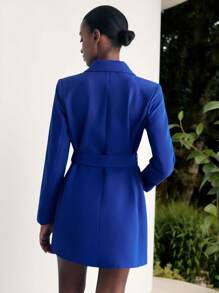Maija Váy ngắn giản dị ve áo màu trơn cho nữ, tay dài hai hàng khuy, cổ bẻ, váy blazer cho nữ, váy blazer xanh lam, váy xanh hoàng gia, váy blazer xanh lam cho nữ, quần áo mùa thu cho nữ, trang phục mùa thu cho nữ, trang phục công sở thường ngày cho nữ, trang phục làm việc cho nữ, trang phục giáo viên nữ, áo sơ mi giáo viên, trang phục giáo viên, trang phục mùa thu cho nữ, trang phục công sở cho nữ, trang phục mùa thu cho nữ, trang phục mùa thu cho nữ, trang phục Giáng sinh cho nữ - Màu xanh lam - Xem 2