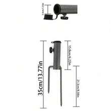1 Stück schwerer Metall-Regenschirm-Halter Bodenstecker, tragbarer spiralförmiger Anker, geeignet für Fahnen, Sonnenschirme, Angelruten, Outdoor-Parks und Strände, geeignet für Boden und Rasen als Outdoor-Beschattungswerkzeug-Zubehör - Schwarz - Übersicht 3