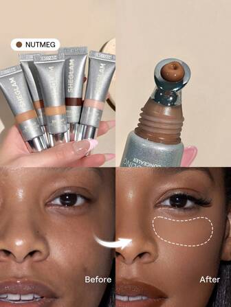 Anti-Cernes RafraîChissant Bright Eyes-Applicateur MéTallique RafraîChissant à La Noix De Muscade Anti-Cernes Liquide Mat Couverture Longue DuréE Correcteur De Couleur éClaircissant Anti-Cernes Ultra-Hydratant Et LéGer Anti-Cernes NoëL Hiver Marque Beauté Visage Maquillage CosméTique Pour Femmes Filles Parfait Pour Hiver IdéAl Pour Y2K ÉLéGant Mode Adapté Pour Anniversaire Xmas Cadeau FêTe PrêT Meilleure Couleur