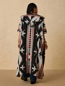 Travachic Fashionable Outdoor Casual Scarf Shawl With Cross Print Pattern, Suitable For Travel And Leisure Winter Fall Autumn - Multicolor - View 2