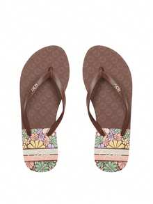 Roxy Viva Printed Women's Flip-Flops ARJL100950 - Brown - View 3