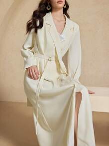 Briarwyn Robe à manches longues avec col asymétrique, vêtements d'automne, vêtements de rentrée scolaire, style "Old Money" pour femmes, tenues d'enseignante pour femmes, robes modestes pour femmes, tenue décontractée chic pour le travail