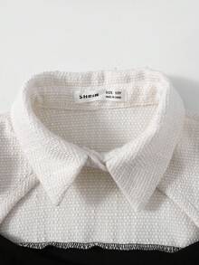 SHEIN Vestido casual minimalista y cómodo con mangas abullonadas y cintura ceñida para niña preadolescente