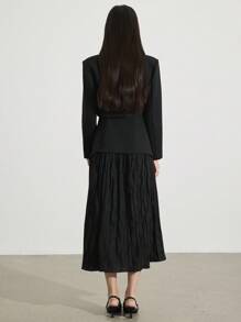 Heiryn Women's Elegant Double-Breasted Suit & Dress Set In Fall/Winter - Black - View 3