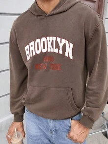 Manfinity Men's Casual Street Style Hooded Pullover Sweatshirt - Grey - View 3