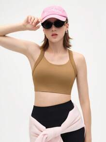 Gameset SHEIN Sport 图案印花运动吊带上衣 运动吊带上衣 - 咖啡棕 - 查看 7