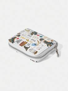 HARRY POTTER X SHEIN 1 件卡通人物图案和猫头鹰设计简约拉链零钱包女士 - 彩色 - 查看 4