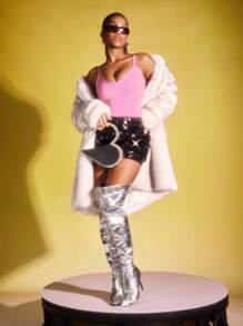 Zyxie Bộ đồ liền thân không tay màu trơn thường ngày cho nữ, mùa hè - Hồng - Xem 5