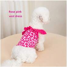 Conjunto de traje de baño para perro, ropa para perro, falda y traje de baño con estampado de leopardo rosa, bikini de verano transpirable y con estilo, accesorios de fotografía para mascotas, suministros para mascotas, adecuado para perros y gatos para nadar
