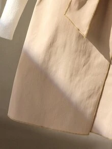 Chaqueta sin mangas de unicolor informal con cinturón para adolescentes