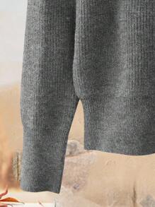 Rusticease Conjunto de 2 piezas de cárdigan con botones y falda casual, conjunto de 2 piezas de punto para otoño/invierno, conjunto de 2 piezas de falda y suéter para mujer, conjunto de punto gris para mujer - Gris - Ver 4