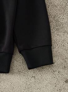 Discovery X SHEIN Men's Letter Graphic Crew Neck Long Sleeve Sweatshirt , Fall