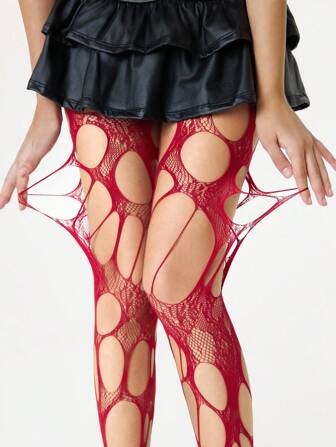 Goth 1 par de calcetines de red de pescar de colores de dopamina para mujeres, estilo punk, adecuados para todas las estaciones