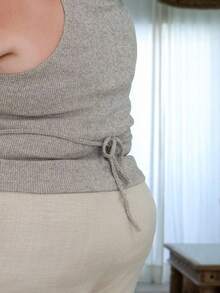 Pretty and Ole Women Plus Size Ribbed Metallic Shell Camisole Top - Camel - View 2