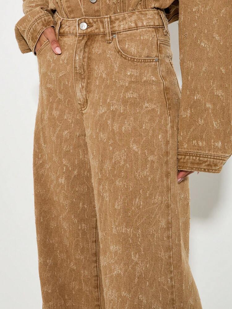 KIZN Jeansy dzwony w stylu retro z wysokim stanem, modne w stylu Y2K, rozszerzane, festiwalowe, w stylu boho, vintage, szerokie nogawki, jesienno-zimowe