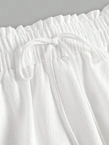 Girlism Teen Girls Ruffle Hem Skirt, White Long Layered Ruffle Hem Paper Bag Waist Skirt, Autumn White Midi Skirt Long White Skirt Tiered Skirt Summer Skirt Tween Skirt Fall Winter