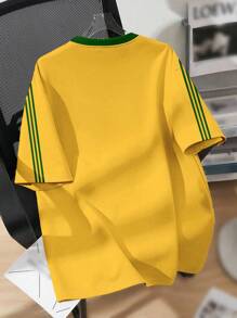 SHEIN Leap Crew Brasil, Soccer, Football, Player, Fans, Street Style, Kids'' Choice Collection, Everyday Basic, Happy Kids, Pastel Colors For Kids, Bikercore, Family Trip, Happy Days, I Love Mommy, I Love Daddy, Lovely Home, Cool Kids, Tween Girl Casual Simple Short Sleeve Round Neck T-Shirt, Suitable For Summer - Multicolor - View 4