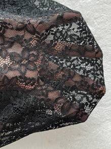 Elenzga Áo khoác tay cánh dơi viền ren 3D cỡ lớn cho nữ - màu đen - Xem 7