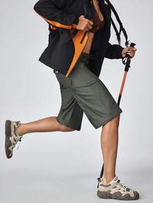 女式休闲低腰直筒可拆卸牛仔裤 - 軍綠色 - 查看 2