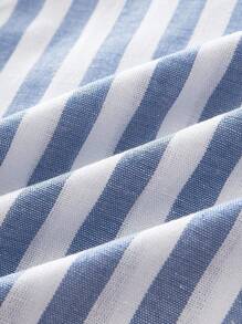 SHEIN Essnce 3 件套黑白条纹航海风格女式休闲腰带裤，带口袋，直筒裤，适合夏季度假