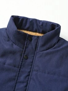 Manfinity Homme Áo vest giữ nhiệt dày dặn cho nam mùa thu/đông - Màu xanh lam - Xem 5