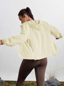 In My Nature Áo khoác ngoài trời thông thường có mũ trùm đầu dành cho nữ, áo khoác chống thấm nước dành cho nữ, áo khoác mưa có mũ trùm đầu, áo khoác mưa có khóa kéo dành cho nữ, áo khoác mưa nhẹ dành cho nữ, áo khoác mưa dành cho nữ - Màu be - Xem 5