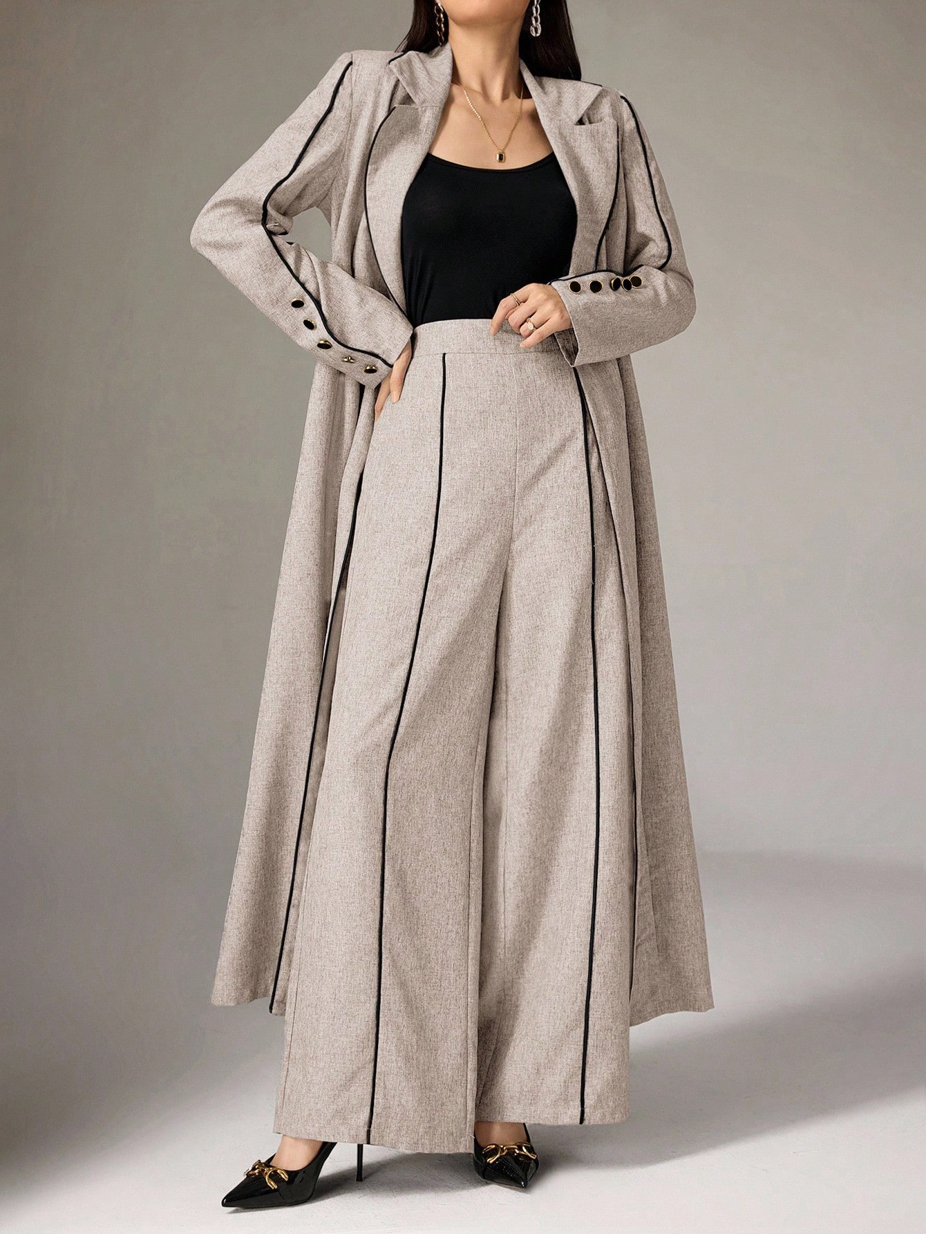 Heiryn مجموعة عباية نسائية طويلة الأكمام ذات ألوان...