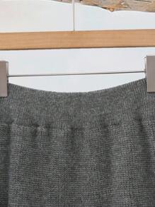 Rusticease Conjunto de 2 piezas de cárdigan con botones y falda casual, conjunto de 2 piezas de punto para otoño/invierno, conjunto de 2 piezas de falda y suéter para mujer, conjunto de punto gris para mujer - Gris - Ver 5