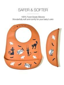 Cozy Pixies 1-Piece Baby Bib Halloween Model, Washable And Easy To Clean (One Of The Three Will Be Shipped Randomly) - Multicolor - View 4