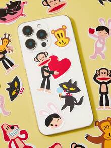 Paul Frank X SHEIN 47套卡通图案贴纸，适合学生、青少年、男女，适用于笔记本、日记本、手工艺品及类似物品。也可用作滑板、笔记本电脑和行李箱的个性化装饰。背胶可移除，易撕不留残胶。 - 彩色 - 查看 4