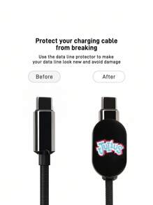 Paul Frank X SHEIN 数据线保护器，兼容充电器，3件套充电器保护器套装（不含数据线） - 黑色 - 查看 4