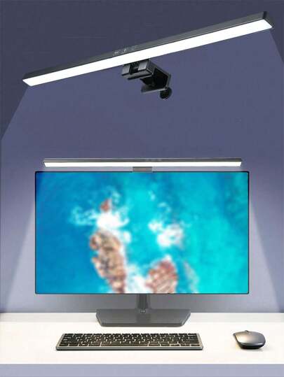 1 Black 19.68in/12.99in Computer Monitor Light Strip, Screen Clip Light, LED Screen Light Strip Suitable For Work Area, Dimming Timing Display Light, Suitable For Desk/Office/Home/Game Touch Control Display Lamp, Bedroom Collection For Eye Protection Screen Clip Lamp