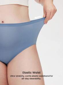 LUVLETTE Plus 3-Pack Smoothing High-Waist Briefs Women Basic Underwear Panties Set-Quick Dry-Yoga Vibes - Multicolor - View 5