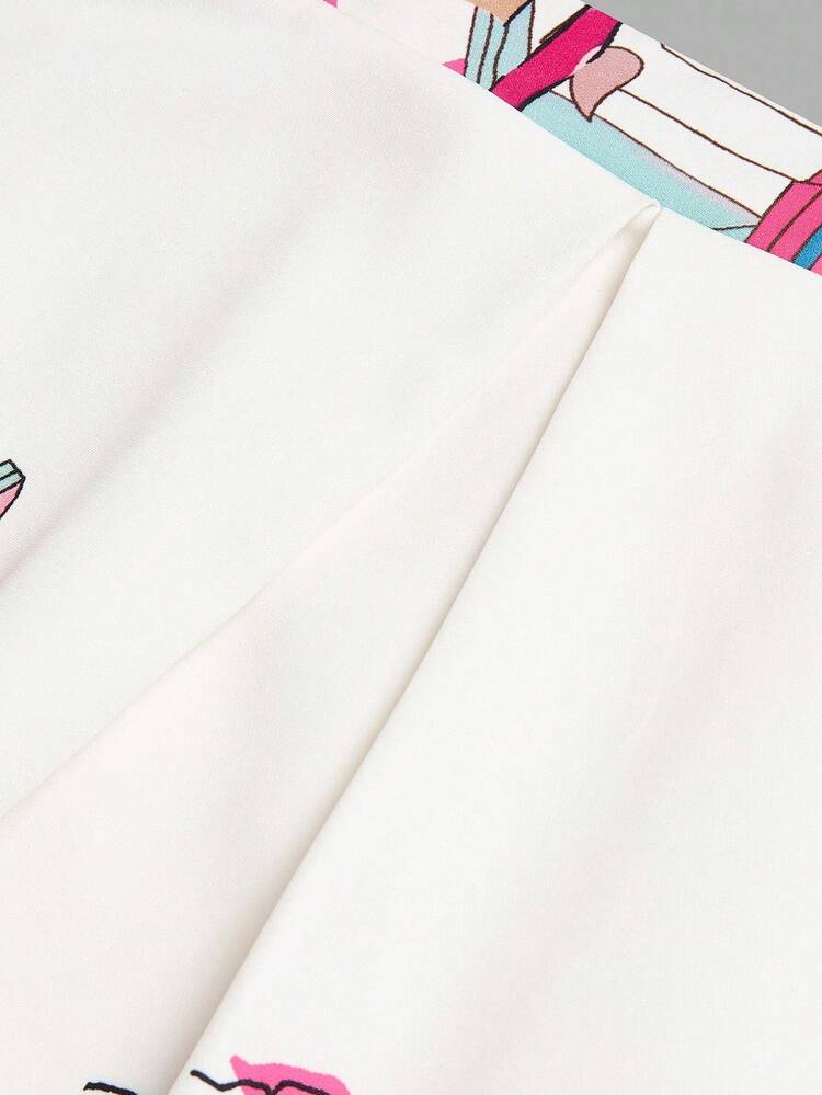 EMERY ROSE Falda casual con estampado arquitectónico para mujer talla grande - Multicolor - Añade 6