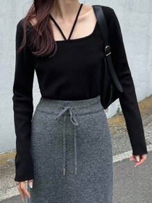 FRIFUL Suéter de cuello alto ajustado de manga larga casual para mujer, adecuado para Halloween, otoño/invierno