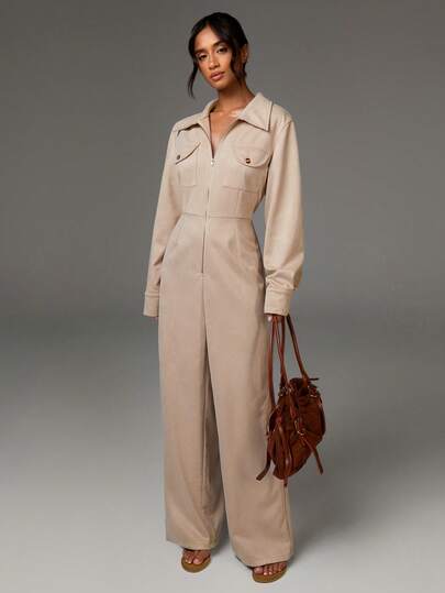 Athîral 女式休闲纯色长袖连体裤