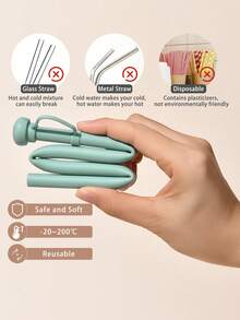 1pc Replacement 12 Inch Long Silicone Straw With Straw Cover,Compatible With 40 Oz 30 Oz Cup Tumbler,Reusable Silicone Straw