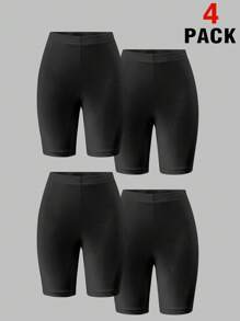Quần legging ngắn màu đen trơn thoải mái cho bé gái, phù hợp mọi mùa - màu đen - Xem 3