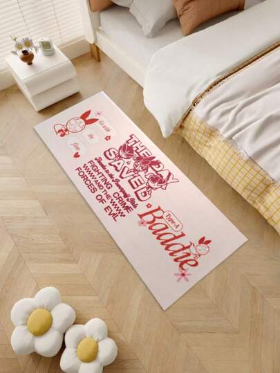 THE POWERPUFF GIRLS X SHEIN Diatomite Bath Mat Cartoon Non-Slip Bathroom Rug, Quick-Dry Absorbent Mat