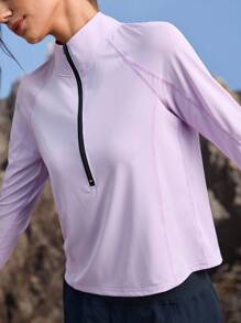 In My Nature Damska koszulka z długim rękawem i zamkiem błyskawicznym, do noszenia na zewnątrz