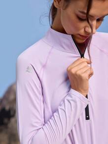 In My Nature Damska koszulka z długim rękawem i zamkiem błyskawicznym, do noszenia na zewnątrz