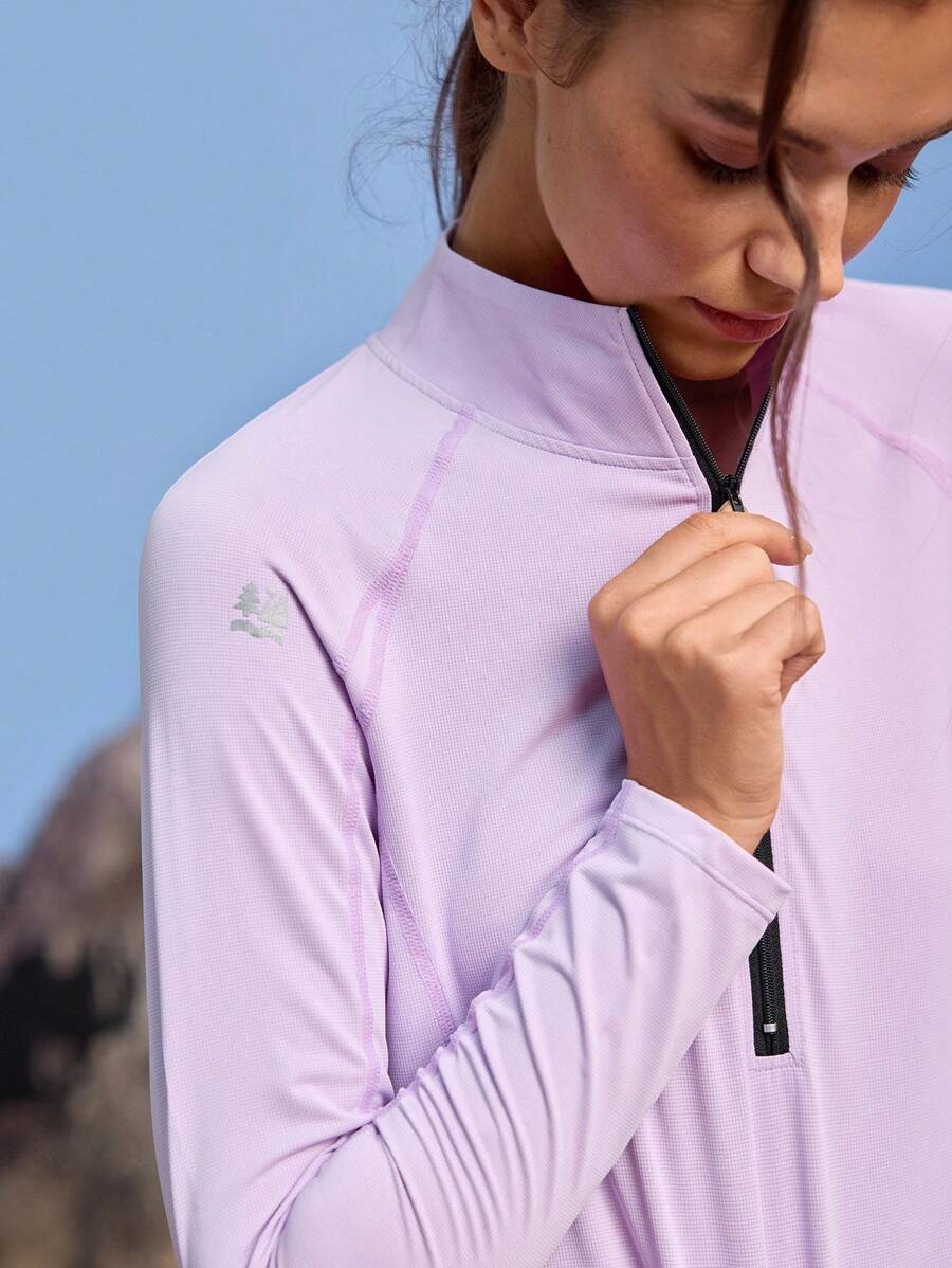 In My Nature Damska koszulka z długim rękawem i zamkiem błyskawicznym, do noszenia na zewnątrz