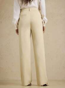 Briarwyn 女士四季服装老款纯色口袋宽松直筒休闲裤，适合返校季和办公室穿着 - 卡其色 - 查看 5