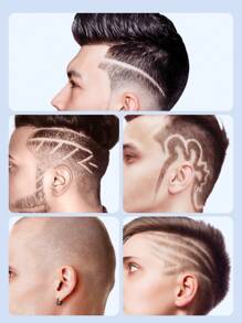 Teckwe 2pcs/Set Men's Hair Cutting And Trimming Combination Hair Clipper, T9 Blade Electric Digital Display Hair Clipper, Display Trimming Integrated Tool Kit Suitable For Home Use - Black - View 5